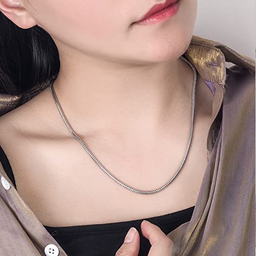 H&Beautimer Classic Unisex 925 Sterling Silver Necklace 3-4MM Round Snake Chain Necklace for Men Women - Party Fine Jewelry - Original Silver Link Necklace 16-17-18-19-20-22-24-26-28-30'' - size: 28 Inches, style: 3MM Width