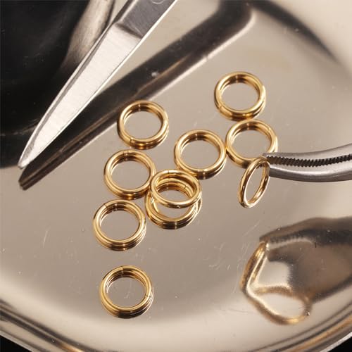 MOQIKAKA16G 18G 20G Surgical Steel Nose Septum Rings Hoops - Stainless Steel Hinged Clicker Segment Nose Rings Hoop Helix Cartilage Daith Tragus Sleeper Earrings, Ear Plugs Tunnels Gauges - color: Classic Gold 10PCS, size: 16g 6mm