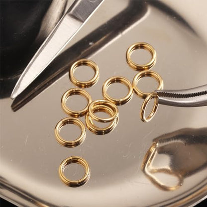 MOQIKAKA16G 18G 20G Surgical Steel Nose Septum Rings Hoops - Stainless Steel Hinged Clicker Segment Nose Rings Hoop Helix Cartilage Daith Tragus Sleeper Earrings, Ear Plugs Tunnels Gauges - color: Classic Gold 10PCS, size: 16g 8mm