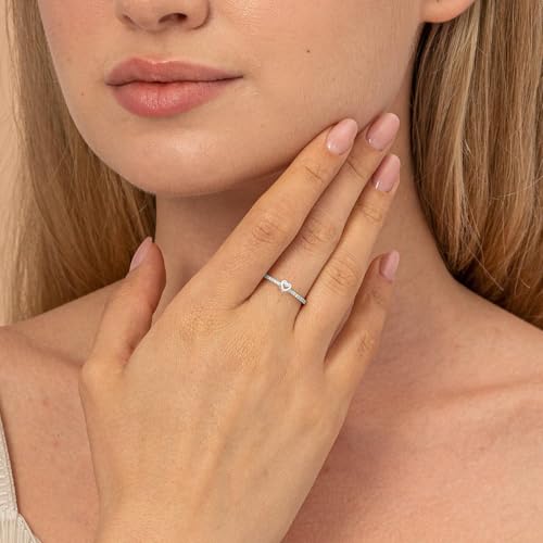 RLMOON 8PCS Gold Silver Rings for Women Non Tarnish Stackable Ring Set | 14K Gold Plated Dainty CZ Simulated Diamond Ring Eternity Wedding Band Gold Stacking Thumb Rings Size 4-12 - color: Silver Rings