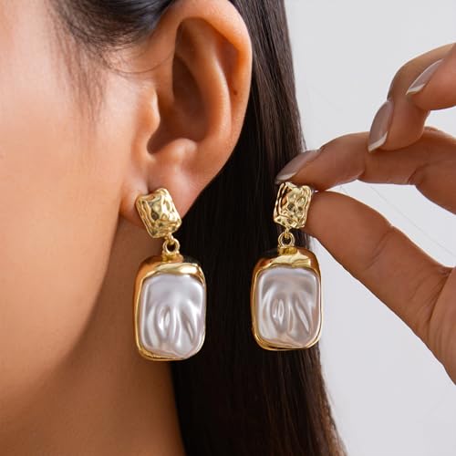 Baroque Pearl Earrings for Women Irregular Pearl Dangle Earrings Vintage Dangle Earring Bridal Wedding Jewelry - style: Style 1