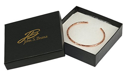 3mm Hammered Copper Cuff Bracelet Handmade Jewelry - 100% Solid Uncoated Copper