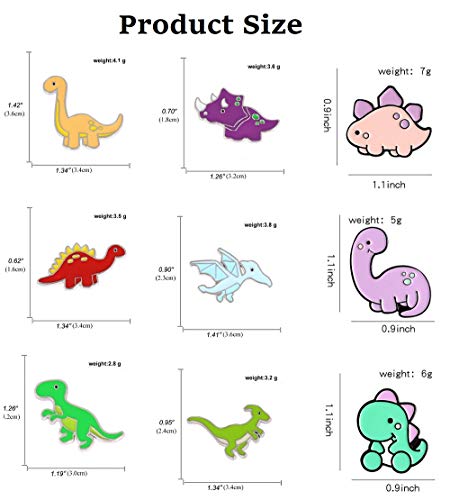 Cute Enamel Pin Set Lapel Pins Brooches Cartoon Brooch Badge Pins for Clothes Bags Backpack for Women - color: Dinosaur Set
