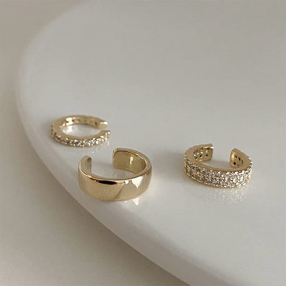 Ear Cuff for Women 14K Gold Plated Cuff Earrings Cubic Zirconia Hoop Huggie Ear Cuffs for Girls Gold Ear Cuffs Non Pierced Ear Clips Cartilage Earring Women Jewelry - color: 6Pcs Gold Set