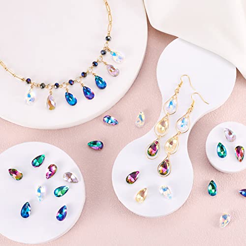 PH PandaHall Pandhall 100Pcs Crystal Teardrop Glass Beads Faceted Teardrop Beads Tear Drop Hanging Pendants for Women Necklace Bracelet Earring Jewelry Making