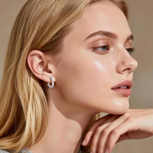 Heart Shaped Hoop Earrings for Women | 14k Gold Silver Plated, Small Heart Earring, Huggie Hoops, Lightweight, Jewelry Gifts - color: 03Heart-Silver