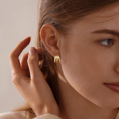 SHERLOVE Chunky Knot Gold Earrings Women Statement Drop Dangle Earrings | 14K Gold Plated Hypoallergenic Lightweight,Trendy Dainty Elegant Cute,Women Gold Jewelry Fashion Accessories Gifts - color: Knot Gold D