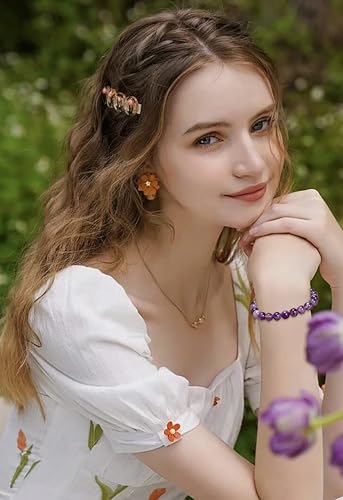AD Beads Handmade Gemstone Stretch Elastic Bracelet Crystal Reiki Nature's Beauty and Spiritual Essence Unisex (6mm, Dream Amethyst (Third-Eye Energy)) - color: Dream Amethyst (Third-eye Energy), size: 6mm