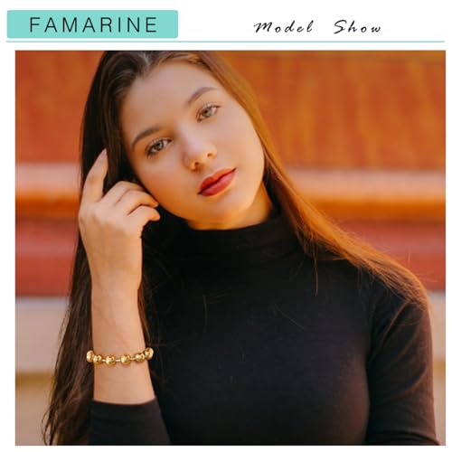 FAMARINE Gold Silver Chunky Bangle Bracelet for Women Men - style: Style G
