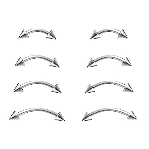 18G/16G/14G Titanium Bent Curved Barbell Eyebrow Rings Piercing