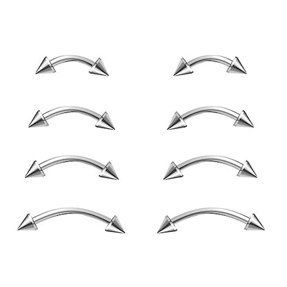 18G/16G/14G Titanium Bent Curved Barbell Eyebrow Rings Piercing