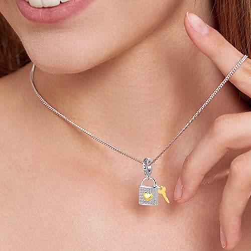 Bow Royal Crown Married Couple Wine Bottle Lock Key Arrow Heart Dangle Charm Bead for Pandora Bracelet … - style: Key to My Heart