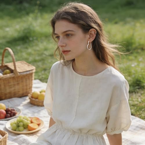 12 Pairs Colorful Classic C Hoop Earrings for Women, 925 Sterling Silver Hypoallergenic Earrings Set, Multi-Color Everyday Dainty Jewelry Gift for Her, Mix and Match - style: Heart Circle