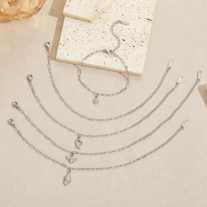 Swyabi 10 PCS Silver Paperclip Bracelet Chains Bulk for Jewelry Making | 18K Stainless Steel, with Extender, No Fade, No Rust, Adjustable, for Men Women DIY, 6.5 Inch - color: 2.5x6.5mm Silver