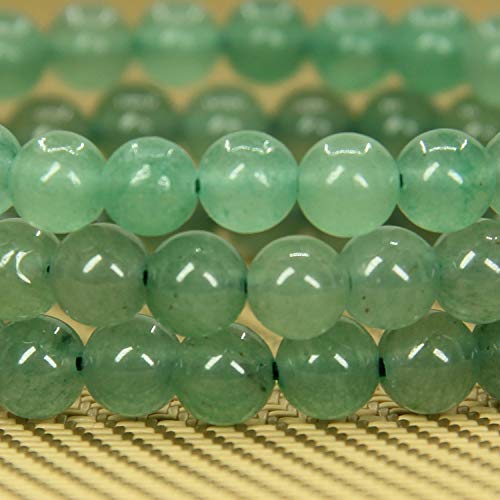 Angelstones Gemstones 6mm Round Beads Healing Crystal Bracelet for women | Natural Gemstone, Handmade Gifts for Women, Healing Crystal Round Beaded Stretch Bracelets, Unisex Jewelry for Women and Men - color: Green Aventurine