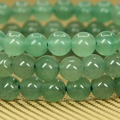 Angelstones Gemstones 6mm Round Beads Healing Crystal Bracelet for women | Natural Gemstone, Handmade Gifts for Women, Healing Crystal Round Beaded Stretch Bracelets, Unisex Jewelry for Women and Men - color: Green Aventurine