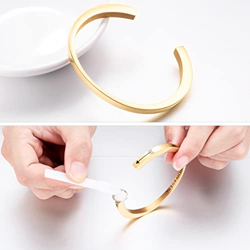 Dletay Urn Bracelet Cremation Bracelet for Ashes Memorial Ashes Bracelet Openable Cuff Bangle Bracelet - color: I carry you-Gold