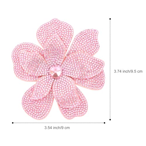 3.74 Inches Rhinestone Camellia Flower Brooch Pins & Hair Clips for Women Elegant Created Crystal Lapel Pin Brooches Wedding Party - color: Pink