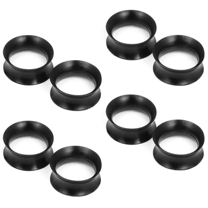 10G-50mm Thin Black Silicone Ear Gauges Tunnels Rubber Ear Plugs Gauges Double Flared Flexible Tunnel Earrings for Women Men - color: 18mm = 11/16 inch