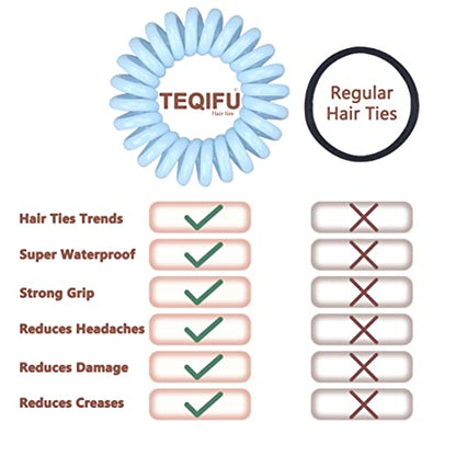 Hair Elastics, 20Pcs No Crease Spiral Hair Ties, Hair Bands Multi Color Waterproof for Women Girls, Hair Accessories - color: Khaki