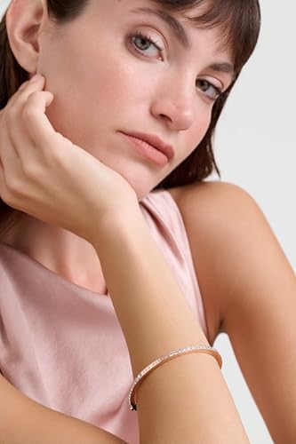 Ted Baker London Claudia Narrow Crystal Hinged Bangle Bracelet for Women - color: Rose Gold/Crystal