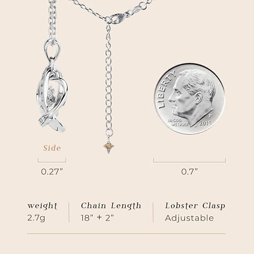 ARINZA Moissanite Necklace for Women, 1 Ct 925 Sterling Silver Dancing Stone Pendant, 18+2 Inch Chain, Valentine’s Day Christmas Gift for Her, Wife, Mom, Anniversary, Birthday - color: 3 Celtic Knot