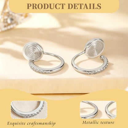 1 Pair Clip On Hoop Earrings Silver Invisible Clip On Earrings Non Pierced Small Adjustable Lightweight for Women