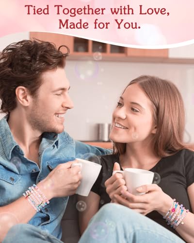Goldwise Lover Themed Friendship Bracelet Kit for Fans, 2 Boxes Valentine’s Day Bracelet Making Kit with Clay, Glass, Seed Beads and Heart Charms, Inspired by 2019's Iconic Album, Birthdays Gifts - color: Lover