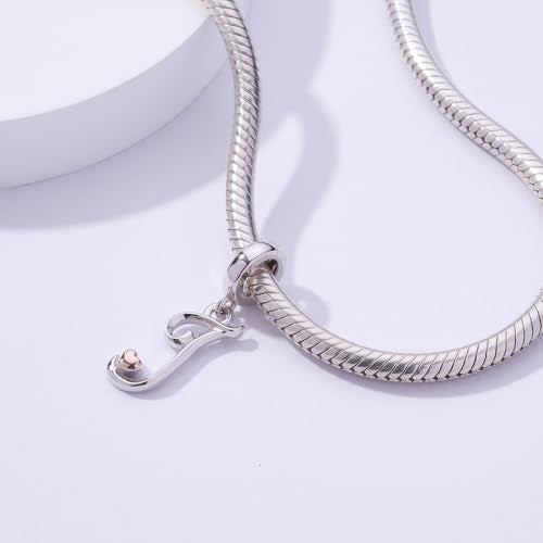 Letter Charms for Pandora Bracelets 925 Sterling Silver Alphabet Initial Charms Bead Jewelry Gift for Women - style: Initial J