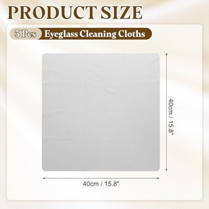 PATIKIL 3Pcs Soft Eyeglass Cloths, 15.8 x 15.8 Electronics Microfiber Cleaning Cloths Eyeglass Cleaning Fabric for Lens Wipes Glasses Cleaner Jewelry LCD Screens Cameras, Light Gray - color: Light Gray