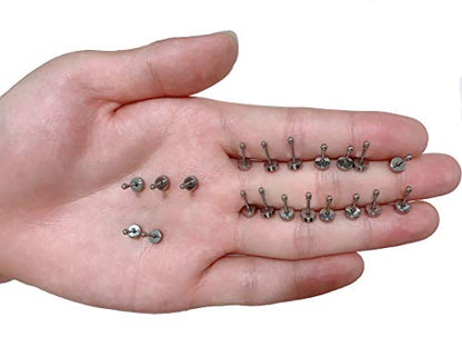 Tornito 10 Pairs Tiny Cartilage Stud Earrings Stainless Steel Small Round CZ Ball Barbell Stud Earrings Tragus Piercing Earring Set for Men Women Screw Flat Back 20G - style: B:10 Pairs,Ball