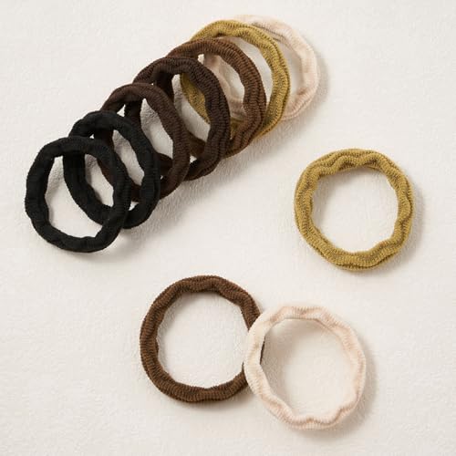 QIUTIMIY 10 Pcs No Damage Hair Ties Thick Hair Elastic Rubber Bands Hair Accessories Scrunchies Seamless for Women - color: Style 3