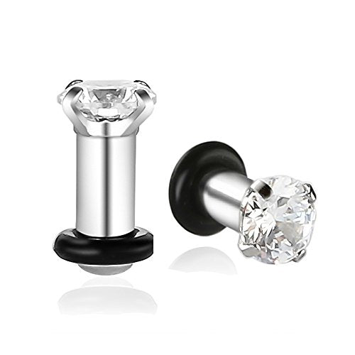 2/4/6/8 Gauge Earrrings Plugs Tunnels Gauges for Ears - color: steel3mm