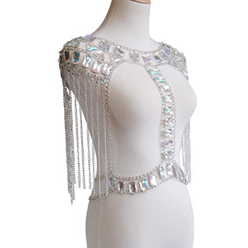Women Sexy Jewelry Night Shop Costume Shoulder Body Chain - color: Silvery -Shoulder body chain