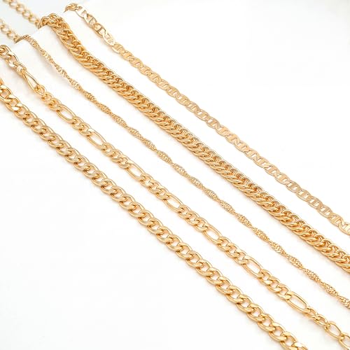 Fesciory 14K Gold Plated Ankle Bracelets Sets For Women, Adjustable Layered Infinite Anklet, Summer Beach Butterfly Star Foot Chain Jewelry Gifts - style: 5 Gold Chains