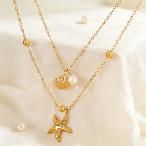 Boho Beach Jewelry Sets for Women | Summer Seashell Starfish Accessories, Necklace, Earrings, Rings Anklet - style: 22pcs Beach Set