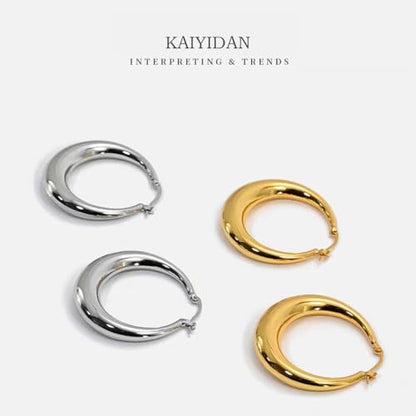 2 Pairs Gold/Silver Hoop Earrings For Women Set Trendy,14K Plated Gold Chunky Huggie Hoop Earings Pack,Oval Twisted Statement Silver Hoops,Fashion Jewelry Gift - color: 6) chunky hoop