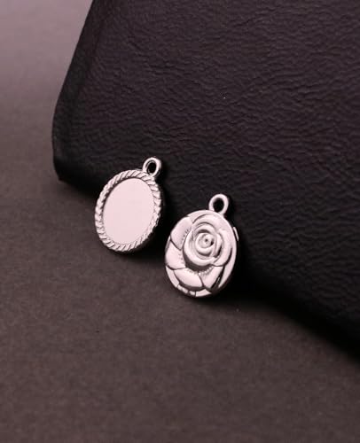 Saint Therese of Lisieux/Saint Mother Teresa of Calcutta/Divine Mercy Jesus/Mater Dolorosa Patron Saint Medal Charm Pendant for DIY Rosary Necklace Bracelet Jewelry Making Part - color: 30pcs-Rose Floral
