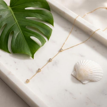 RINHOO Long Lariat Necklace for Women 18K Gold Plated Stainless Steel | Y-Drop Lariat Design, 18K Gold Hypoallergenic, Non-Tarnish V-Neck Layering, Wedding Prom Gift - color: Gold- Heart