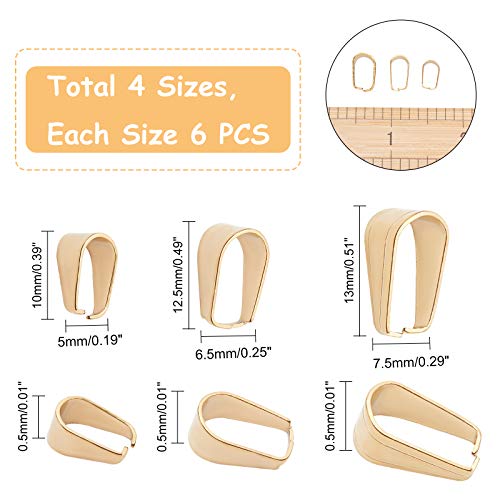 UNICRAFTALE About 30pcs 3 Sizes Pendant Snap on Bails Stainless Steel Snap Bails Pendant Bails Connectors Golden Pendant Clasps for DIY Dangle Charms Neckalce Jewelry 5-7.5mm Wide