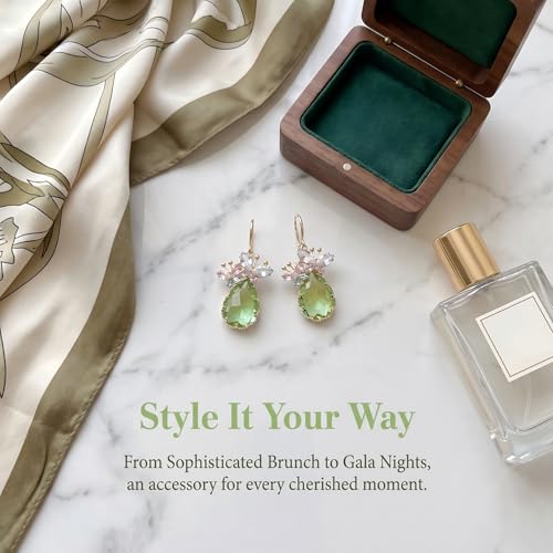 Butterfly Dangle Earrings Crystal Teardrop Gold Plated For Women | Butterfly Dangle Earrings Crystal Teardrop CZ Drop Gold Plated Jewelry For Women Wedding Party And Formal Events