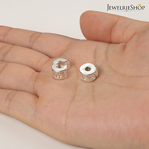 JewelrieShop Clip Spacer Charm for Bracelet Clip Lock Stopper Bead Spacer European Openable Beads 2pcs - color: #06S x 2 Pieces