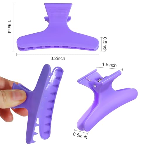 Ondder Pink Purple Butterfly Hair Claw Clips for Styling & Sectioning - Makeup Hair Accessories for Women & Girls - color: Pink & Purple