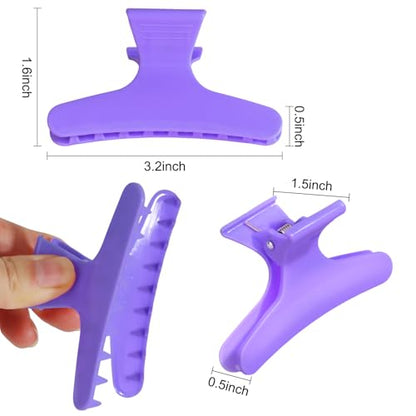 Ondder Pink Purple Butterfly Hair Claw Clips for Styling & Sectioning - Makeup Hair Accessories for Women & Girls - color: Pink & Purple