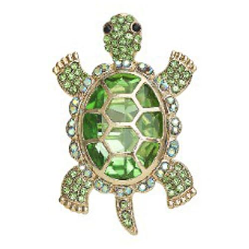 Cute Tortoise Brooch for Women,Rhinestone Crystal Turtle Tortoise Shell Brooch Pins Vintage Animal Lapel Pins Fashion Clothing Accessories Decorative Jewelry Mother's Day Easter - color: Green