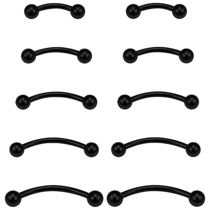 20G Eyebrow Piercing Jewelry Surgical Steel Vertical Labret Lip Jewelry Curved Barbell Tiny Eyebrow Rings Ear Rook Navel Small Belly Button Ring for Women Men 6mm/8mm/10mm/12mm/14mm - color: black,ball