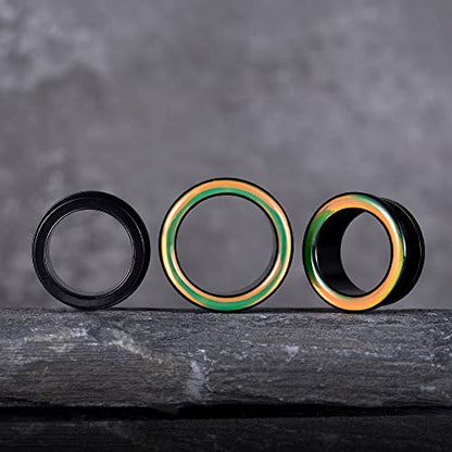 2 Pairs Stainless Steel Black Ear Gauges Retro-reflective Sheeting Tunnels and Plugs. - color: S8552V, size: 10 mm