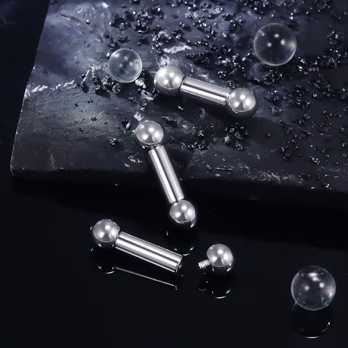 Ruifan Grade 23 Titanium Internally Threaded Nipple Piercing Jewelry Barbell Ring PA Tongue Rings Nipple Straight Body Piercing Jewelry for Women Men 16G 14G 12G 8G 6G 4G 2G - size: 4GA - 9/16" (14mm)