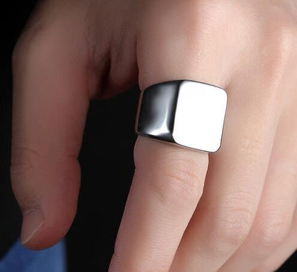 Jude Jewelers Stainless Steel Signet Ring Black Silver Gold Classical Cocktail Husband Father Valentine - color: Silver