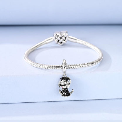 925 Sterling Silver Charms for Bracelets and Necklaces Beads Jewelry Charms for Women - color: Puppy Graduate Charm